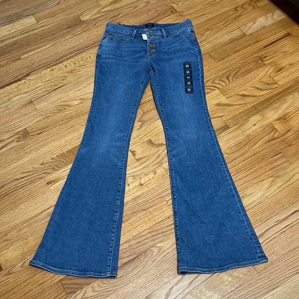JCrew flare button fly jeans